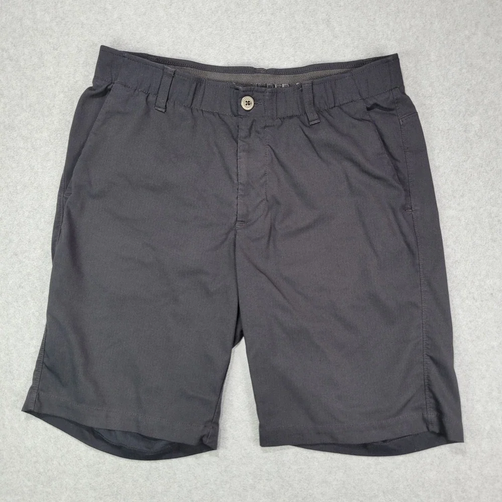 Under Armour Shorts Men 34 Black Golf Chino Performance Sports Preppy Athleisure